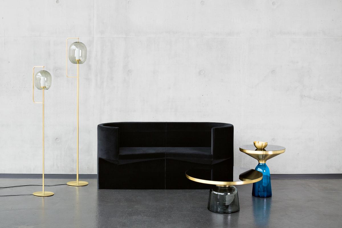 ClassiCon, Bell-Kaffee-Tisch, Metallaufsatz Messing