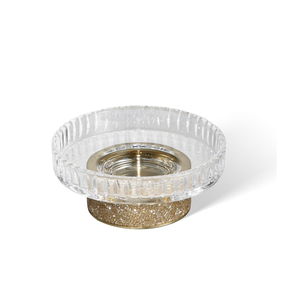 Decor Walther Seifenschale mit Swarovski Kristallen in Gold mit Kristallschliff