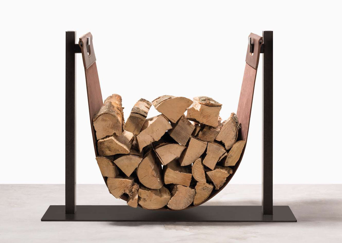 Bormio, Holzständer aus Sattelleder