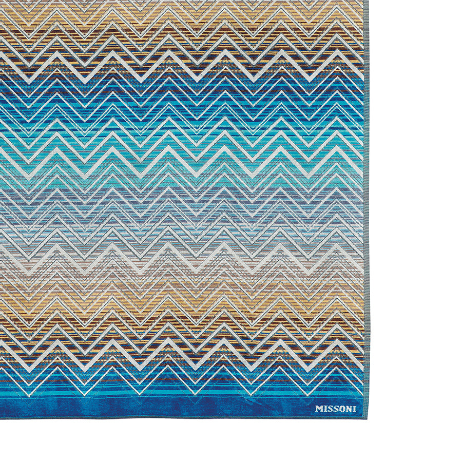Missoni Badetuch in Blau mit Chevron-Muster