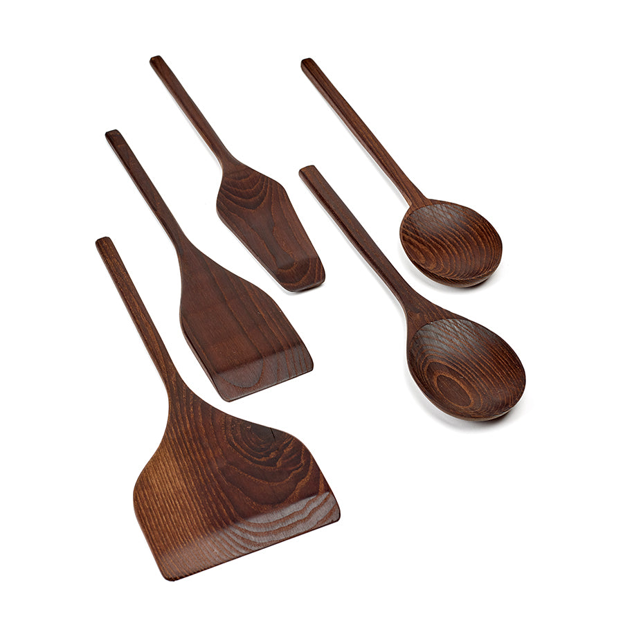 Serax-Pascal-Naessens-Kochlöffel-Set-Eschenholz